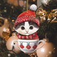 thumbnail image 4 of Herunwer Christmas Tree Ornaments,Small Cat Hanging Pendants,Acrylic 2D Cute Animal Decorations for Cat Lovers Gifts Holiday Decor, 4 of 7