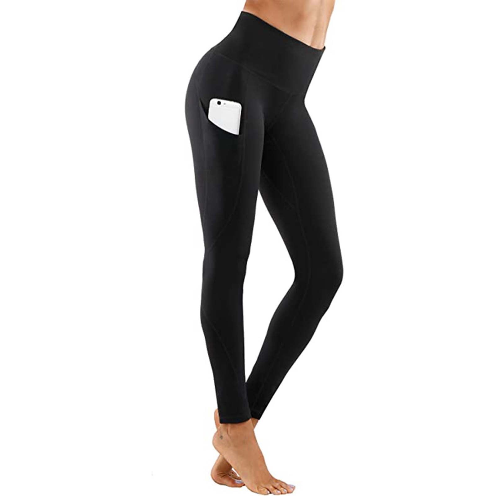 Women Yoga Pants With Pocket Solid Color High Waist Abdomen Control Female  Lounge Workout Running Butt Lift Tights Ladies Leisure Booty Leggings Women  Super Elastic Slim Trousers 