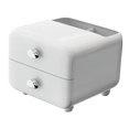 thumbnail image 2 of Desktop Pen Holder Container with 2 Drawers Cute Cosmetics Holder Desk Organizer White, 2 of 9