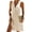 Apricot, variant on Women V Neck Front Tie A Line Dress Solid Color Casual Sleeveless Sundress