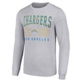 thumbnail image 2 of Men's Starter Heather Gray Los Angeles Chargers Throwback Logo Long Sleeve T-Shirt, 2 of 3