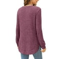 thumbnail image 3 of DDAPJ pyju Womens Ribbed Knit Sweaters Long Sleeve Crewneck Shirts Loose Fit Curved Hem Tunic Tops, 3 of 9