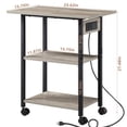 thumbnail image 2 of 3 Tier Leyaoyao Printer Stand, Computer Tower Stand with Industrial Lockable Wheels & Storage Drawer Large Mobile Table for Home Office Multi-Equipment Organization, Oak, 2 of 8