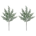 thumbnail image 2 of DAMAI 2 Pcs 16.5" Artificial Christmas 7-Prong Snow Pine Branches, Snow Flocked Faux Greenery Norfolk Pine Sprigs Cypress Stems, White Fake Foliage Pine Needle Picks for DIY Craft Garland Home Decor, 2 of 9
