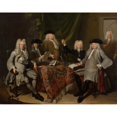 thumbnail image 2 of Cornelis Troost 14x12 Gold Ornate Wood Frame and Double Matted Museum Art Print Titled - The Inspectors of the Collegium Medicum (1724), 2 of 4