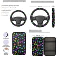 thumbnail image 3 of Yuyamidu 13 PCS Colorful Dog Paw Car Seat Covers Set with Steering Wheel Cover Seat Belt Pads Cute Armrest Seat Box Cover Keychain Coasters Auto Accessories, 3 of 6