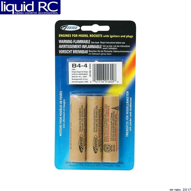 Estes Model Rocket Engines, B44, 3/pkg