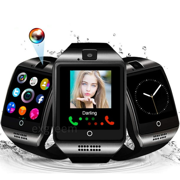 Q18 SmartWatch with Touchscreen, Woman watch Unlocked Phones Watch with SIM Card Slot,SmartWatches Compatible with Android Phone XS 8 7 Samsung(BLACK) - Walmart.com