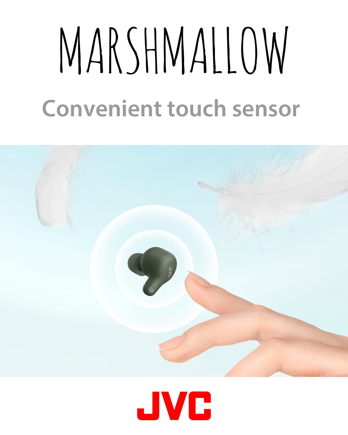 JVC New Marshmallow True Wireless Earbuds with Memory Foam Earpieces, Green