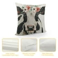 thumbnail image 4 of Creowell Farm Markets Animals Throw Pillow Covers Milk Cow with Flowers Watercolor Style Farmhouse Home Decorative Pillow Covers Multi Size Square Pillowcases, 4 of 5