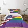 thumbnail image 3 of Ambesonne Pride Quilted Bedspread Set 2 Pcs, Flag USA Rainbow Colors, Twin Size, Multicolor, 3 of 6