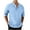 2 Light Blue, variant on Tshirt Men Summer 3/4 Sleeve T Shirts Grandad Collar Lightweight Beach T-Shirts Plain Colour Button Down Tee Shirt Smart Casual Mens Lounge Tops Hawaiian Vacation Clothes
