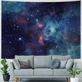 thumbnail image 4 of ERAPDAUR  Blue Galaxy Outer Space Tapestry Fantasy Wall Art Blue Universe Nebula Starry Magic Aesthetic Men Boy Night Stars Sky Wall Hanging Bedroom Living Room Dorm Decor Fabric 40x30inch, 4 of 6