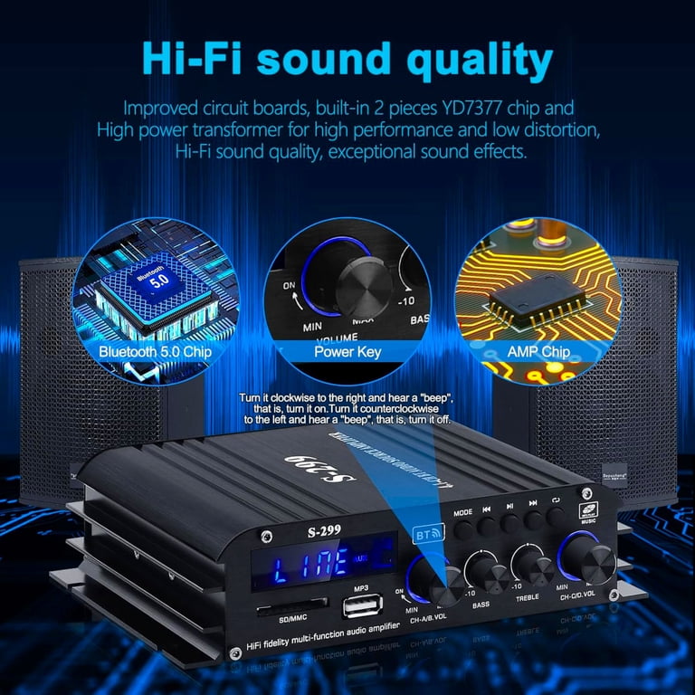 BlitzMax 800W Bluetooth 4.1 Channel Audio Amplifier photo 5