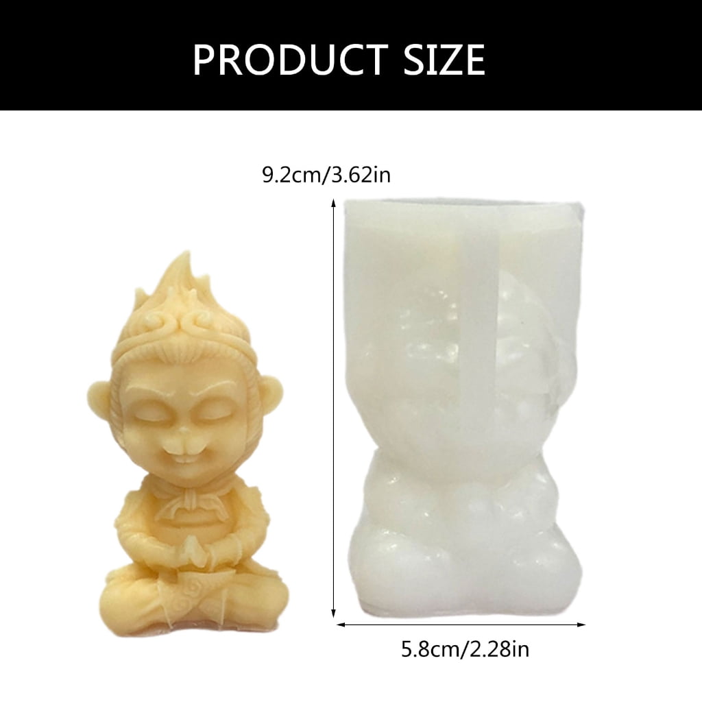 3D Sun WuKong Scented Candle Molds Handmade Silicone Mould Plasters Casting Molds Animal Ornament Molds Craft Supplies