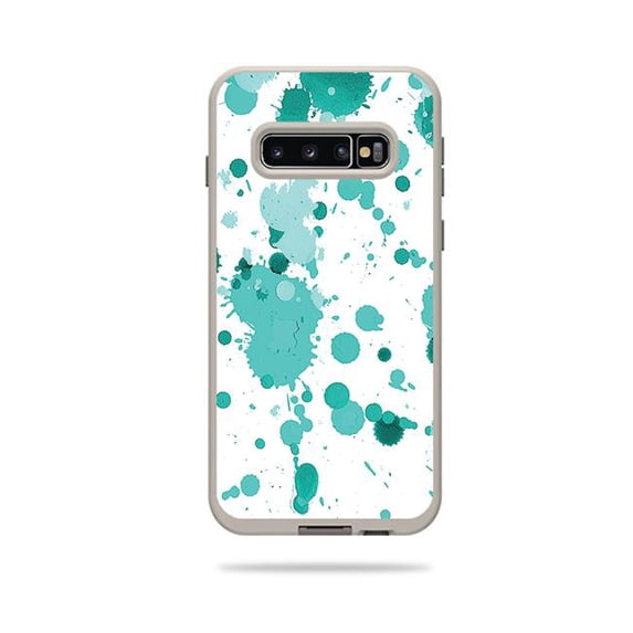 MightySkins LIFSAG10-Teal Splatter Skin for Lifeproof Fre Case Samsung Galaxy S10 - Teal Splatter