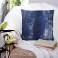 thumbnail image 3 of 14x14 Pillow Covers Set of 2, Navy Blue Throw Pillow Covers Decorative Couch Cushion Case, Retro Oil Painting Modern Abstract Art Aesthetics Microfiber Square Pillowcases for Bedroom Car Living Room, 3 of 7