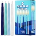 thumbnail image 2 of Kit de menorá de Hanukkah Zion Judaica con 9 menorás, 44 vel, 2 of 7
