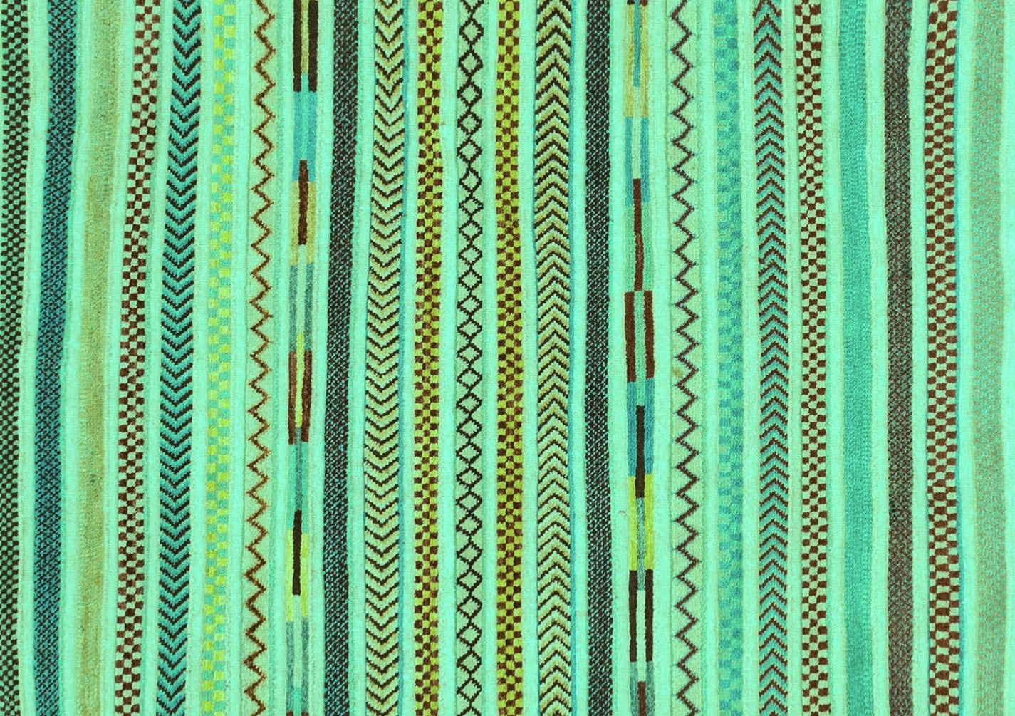 Ahgly Company Machine Washable Indoor Rectangle Abstract Turquoise Blue