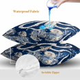 thumbnail image 4 of Throw Pillow Covers 18x18 Inch Set of 2, Beige Octopus Coastal Waterproof Outdoor Pillow Covers, Navy Blue Nautical Ocean Coral Decorative Cushion Pillowcases for Couch, Sofa, Bed, Garden, Patio, 4 of 9