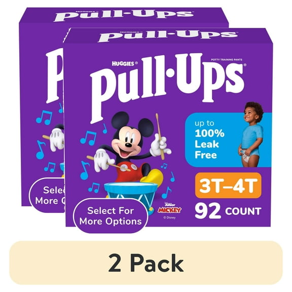 (2 pack) Pull-Ups Boys' Potty Training Pants, 3T-4T (32-40 lbs), 92 Count (Select for More)