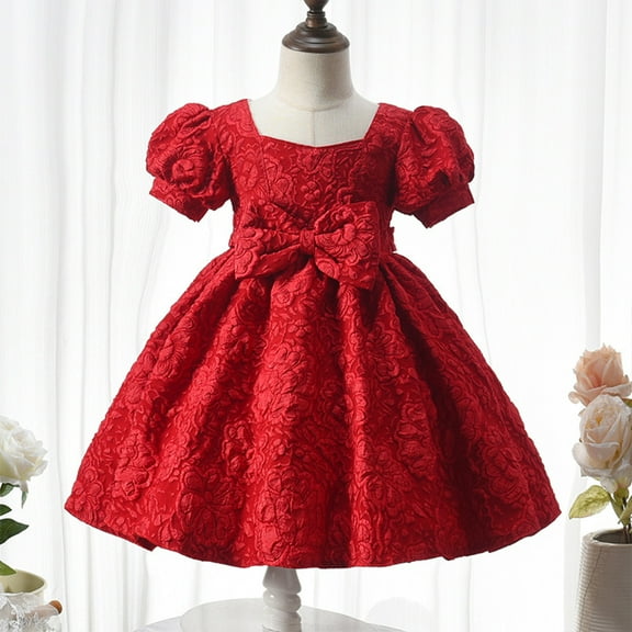 piuwrlz Ones Piece Dress for Kid Girls Dress Sleeveless Dress Skirts One Piece Skirt Set Red Size 1Y