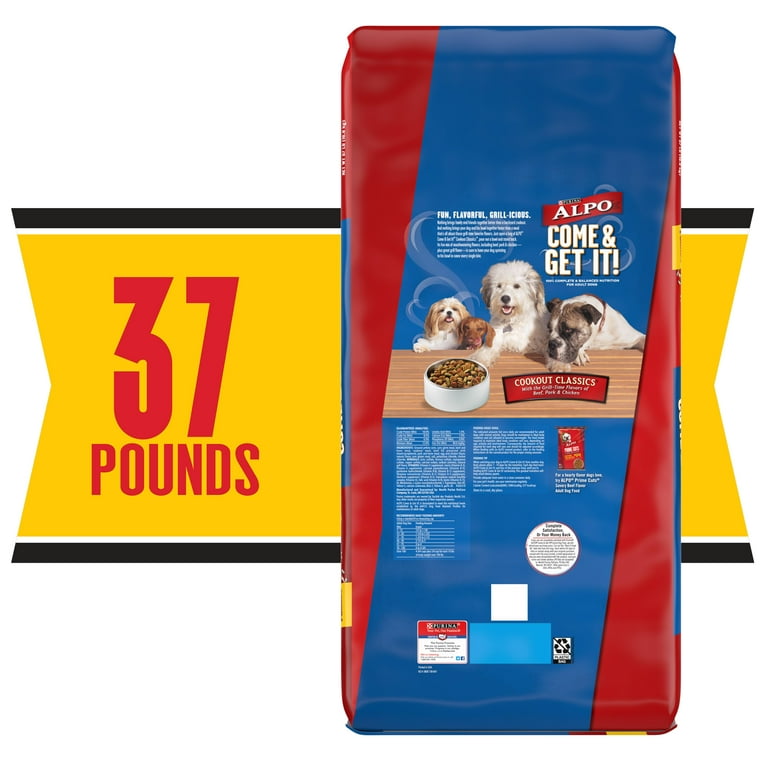 Purina ALPO Cookout Classics Dry Dog Food for Adults Beef Pork Chicken Flavor 37 lb Bag