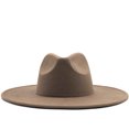 thumbnail image 1 of Sombrero de copa de jazz de lana para otoño e invierno, sombrero de fieltro informal de moda para mujer, sombrero de jazz para hombre, 1 of 6