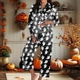 thumbnail image 2 of Women's 2 Piece Lounge Pajama Sets Women Halloween Pajama Sets Long Sleeve Sleepwear Nightwear Cozy Comfortable Loungewear Pants For Home Relaxation Autumn Winter Black L, 2 of 6