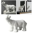 thumbnail image 3 of Estatua de rinoceronte y elefante, adorno artesanal para estantería de dormitorio., 3 of 9
