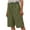 Army Green, variant on ZQGJB Women's Spring and Autumn Solid Color Casual Elastic Waist Cotton Linen Versatile Straight Leg Casual Baggy Short Pants with Button Pockets Army Green L