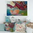 thumbnail image 3 of Designart 'Butterflies On Pink Flowers' Traditional Framed Art Print, 3 of 4