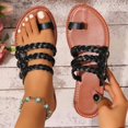 thumbnail image 2 of Slingback Mules For Women with Metal Buckle, Flat Beach Slippers, Soft Casual Slide Sandals for Spring and Summer, All-Day Cushioned Support, 2 of 9