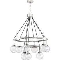 Craftmade  Que Clear Seeded Glass Chandelier 9 - Chrome