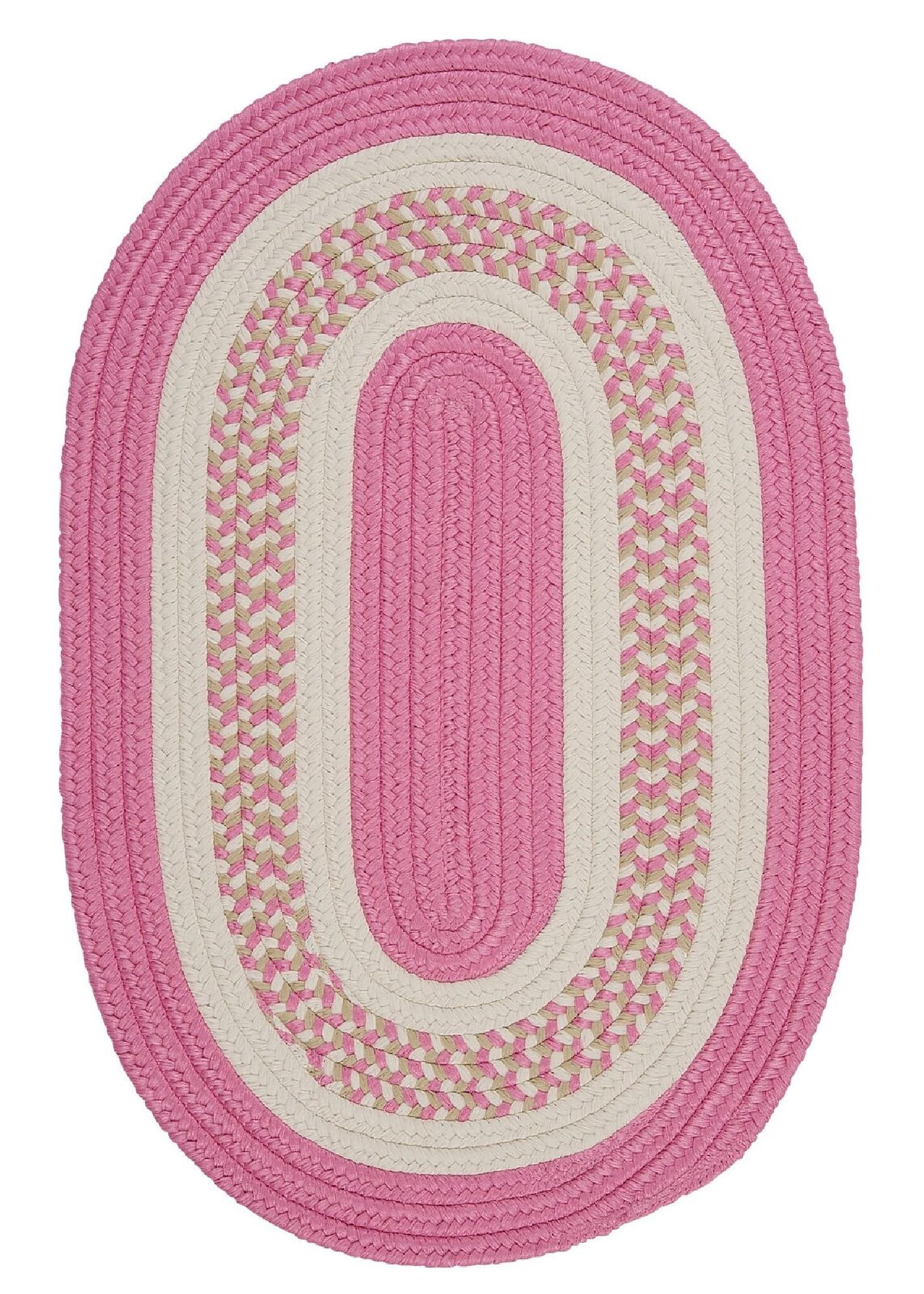 10' x 13' Pink And White Oval Handmade Braided Area Throw Rug Walmart