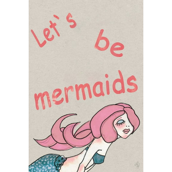 Marmont Hill Let's Be Pink Mermaids Canvas Wall Art