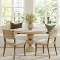 thumbnail image 2 of Nathan James Beacon Boho Dining Chair Set of 2, Boucle Dining Chair with Seagrass Accent and Solid Wood Legs, Cream Boucle/Light Brown, 2 of 4