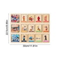 thumbnail image 3 of Wooden Puzzle Board for Toddlers Early Education Matching Game Fruits Animals Professions Montessori Learning Toy Fine Motor Skills Activity(D), 3 of 6