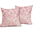 thumbnail image 2 of Hot Pink Floral Pillow Covers 20x20 Set of 2 Botanical Print Vintage Spring Flower Plant Cream Decorative Throw Pillow Cases Outdoor Farmhouse Cushion Covers Decor for Sofa Couch Bed, 2 of 6