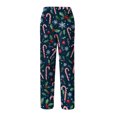 thumbnail image 5 of Wutalume Men's Drawstring Pocket Flannel Pants with Festive Print, Warm Homewear Sleep Pants for Cozy Nights and Relaxation,Navy L, 5 of 7
