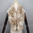thumbnail image 5 of Bufanda de invierno de lujo de piel de conejo auténtica natural, bufanda cálida de moda, suave y gruesa, bufanda tipo chal para adultos, niños, mujeres y niñas, 5 of 5