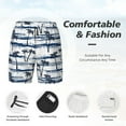 thumbnail image 4 of Kdxio Retro Coconut Tree Print Men's Swim Trunks with Compression Liner 7 Inch Inseam Quick Dry Swim Shorts, 4 of 7