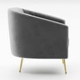 thumbnail image 4 of Omax Decor Sven Barrel Steel/Velvet Accent Chair with Gold Legs in Gray, 4 of 5