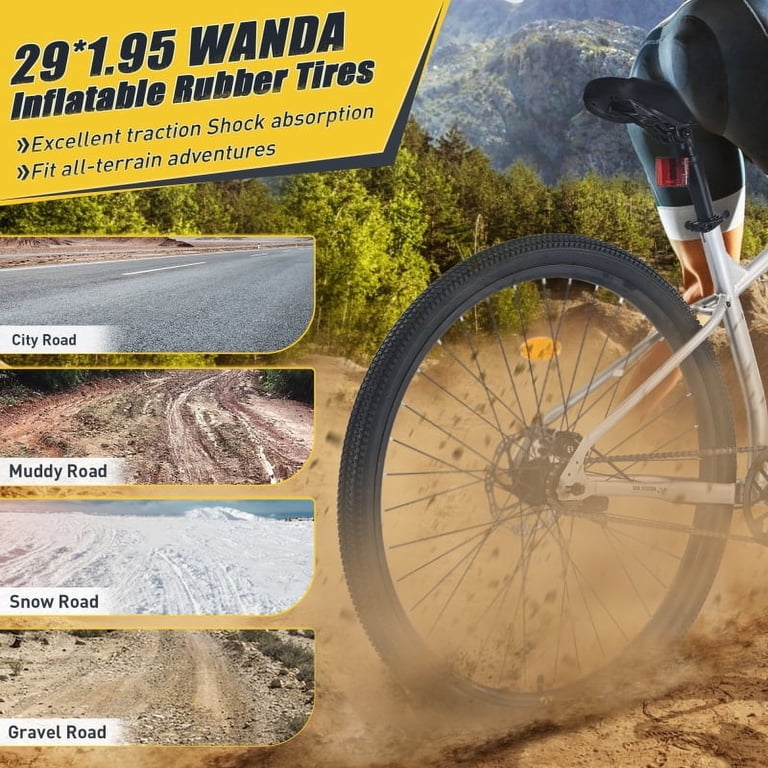 LuckyNote 29 Inch Single Speed Mountain Bike, Steel Frame, Front