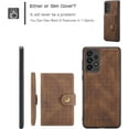 thumbnail image 6 of Case for Samsung Galaxy A73 5G, Detachable Magnetic Wallet Credit Card Slot Kickstand Cover Support Wireless Charging Compatible with Samsung Galaxy A73 5G (Brown), 6 of 15