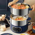 thumbnail image 3 of Bear 3-Tiered Preset Timer Electric Food Steamer 24cm, 1.7L, 3 of 8
