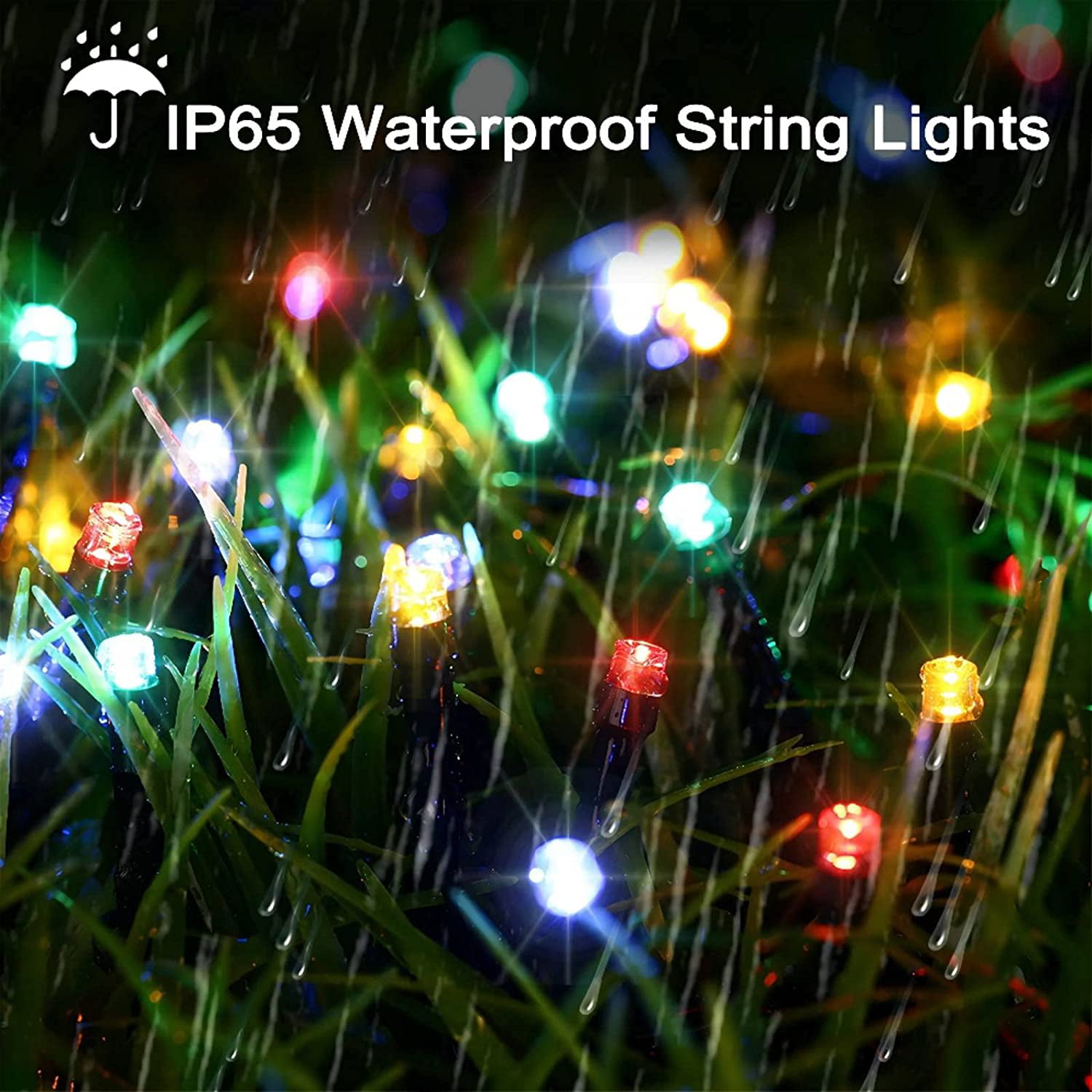 SINLOOG Remote+Warm White Solar Waterfall String Light Christmas Tree  Hanging US