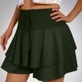 thumbnail image 6 of BSDJILFG 50% ,Lantern Shorts for Women Retro High Waist Ruched Flowy Layered Tiered Solid Color Shorts Skirt Dress Bottoms, 6 of 8