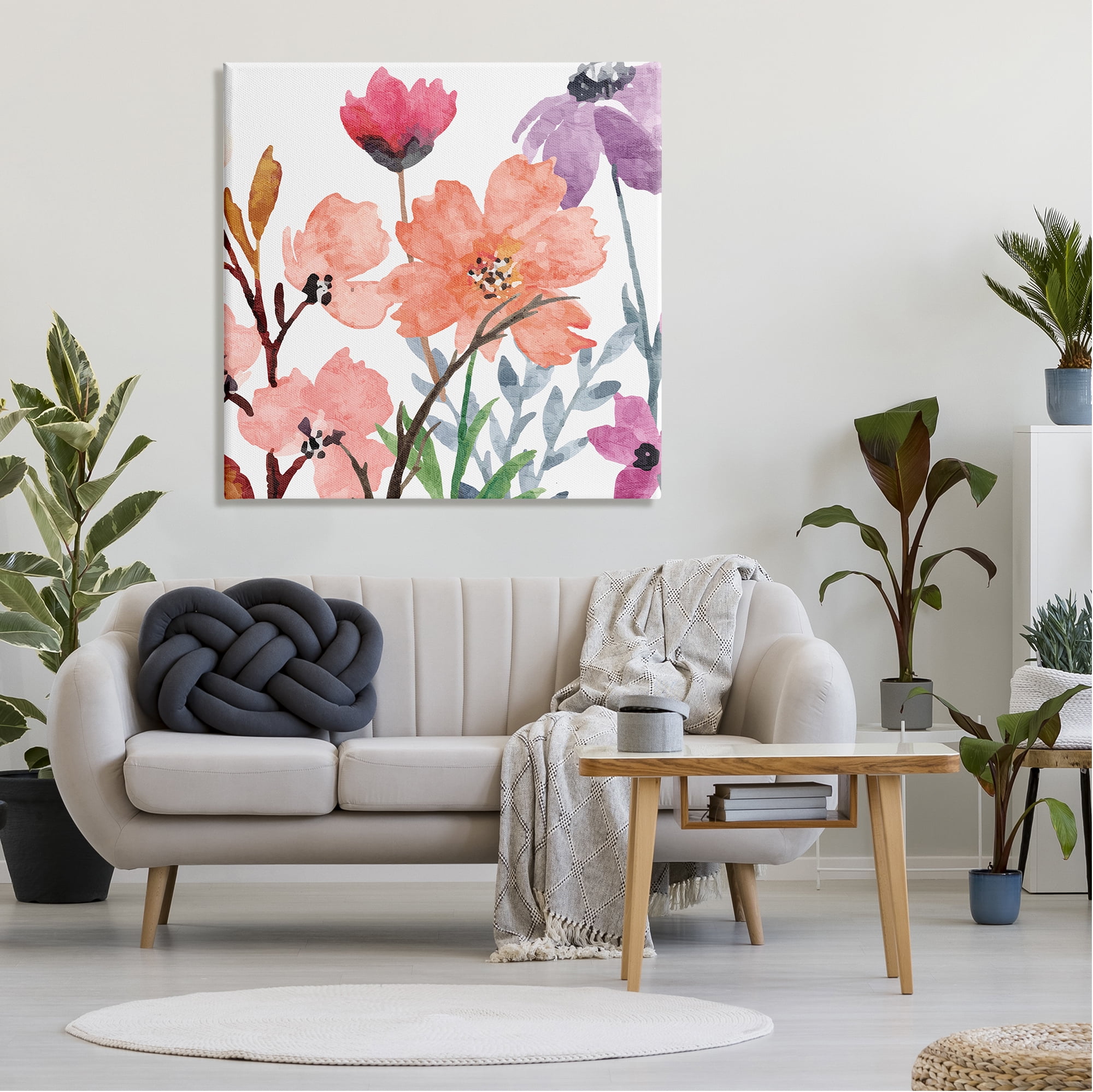Stupell Industries Soft Spring Florals Botanical & Floral Painting Gallery Wrapped Canvas Art Print Wall Art, 36 x 36