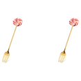 thumbnail image 2 of Transemion 1/2/3/5 Cartoon Adorable Restaurant Hotel Tableware Portable Washable Stainless Steel Stirring Mixing Dinnerware Cake Flatware Candy Fork Brown 2PCS, 2 of 6